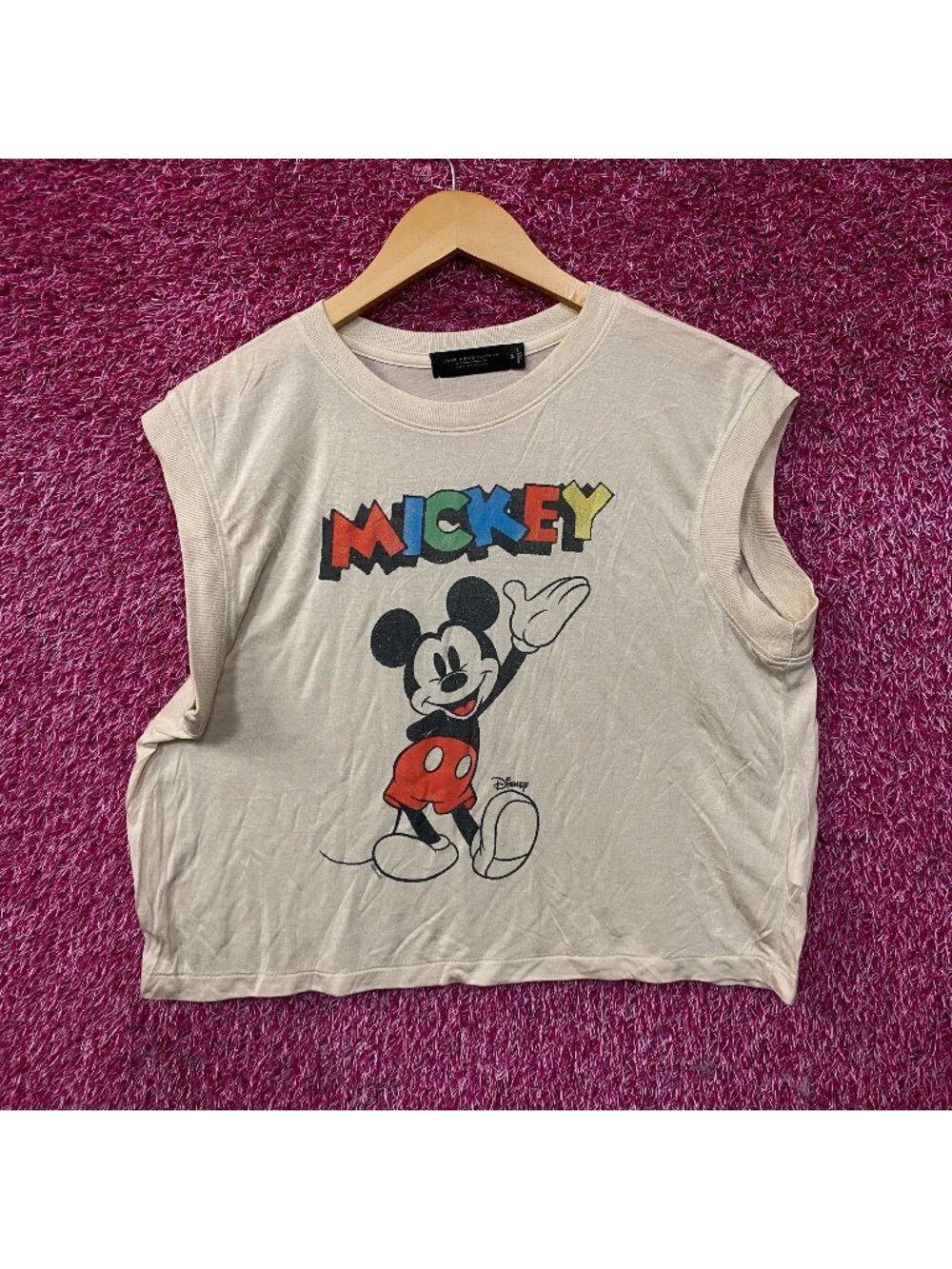 Junk Food Clothing Women's Waving Mickey Vintage Tissue Tank Medium